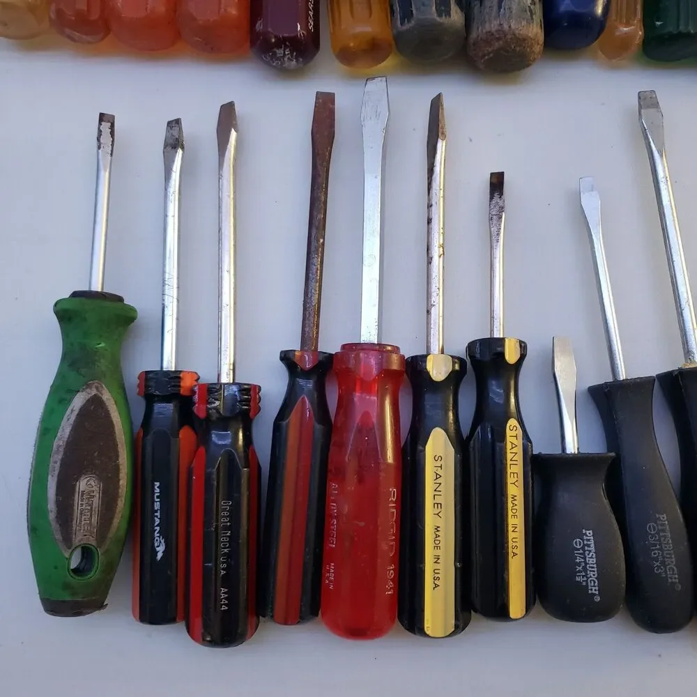 Vintage Lot of Flathead Screwdrivers Quick Edge Snap On TM 4E Craftsman Socket - Picture 6 of 16